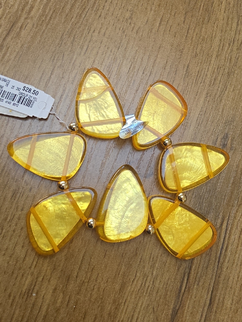 Style & Co. Golden Yellow Resin Petal Stretch Bracelet
